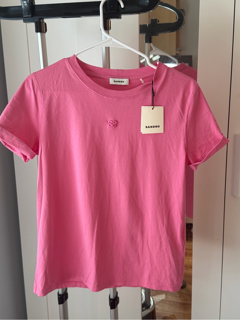 Sandro Pink Logo Tee Size 0